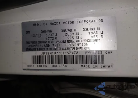 2014 Mazda Mazda3 I Sport из США, поврежденный, VIN JM1BM1U73E1156478